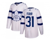 Men Adidas Toronto Maple Leafs #31 Grant Fuhr White Authentic 2018 Stadium Series Stitched NHL Jersey