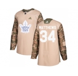 Men Adidas Toronto Maple Leafs #34 Auston Matthews Camo Authentic 2017 Veterans Day Stitched NHL Jersey