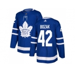 Men Adidas Toronto Maple Leafs #42 Tyler Bozak Blue Home Authentic Stitched NHL Jersey