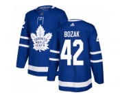Men Adidas Toronto Maple Leafs #42 Tyler Bozak Blue Home Authentic Stitched NHL Jersey