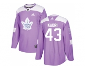 Men Adidas Toronto Maple Leafs #43 Nazem Kadri Purple Authentic Fights Cancer Stitched NHL Jersey