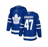 Men Adidas Toronto Maple Leafs #47 Leo Komarov Blue Home Authentic Stitched NHL Jersey