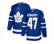 Men Adidas Toronto Maple Leafs #47 Leo Komarov Blue Home Authentic Stitched NHL Jersey