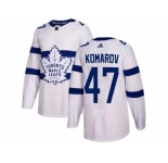 Men Adidas Toronto Maple Leafs #47 Leo Komarov White Authentic 2018 Stadium Series Stitched NHL Jersey