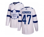 Men Adidas Toronto Maple Leafs #47 Leo Komarov White Authentic 2018 Stadium Series Stitched NHL Jersey