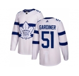 Men Adidas Toronto Maple Leafs #51 Jake Gardiner White Authentic 2018 Stadium Series Stitched NHL Jersey