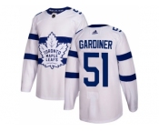 Men Adidas Toronto Maple Leafs #51 Jake Gardiner White Authentic 2018 Stadium Series Stitched NHL Jersey