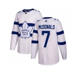 Men Adidas Toronto Maple Leafs #7 Lanny McDonald White Authentic 2018 Stadium Series Stitched NHL Jersey