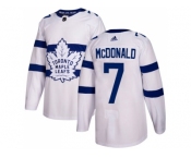 Men Adidas Toronto Maple Leafs #7 Lanny McDonald White Authentic 2018 Stadium Series Stitched NHL Jersey