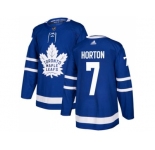 Men Adidas Toronto Maple Leafs #7 Tim Horton Blue Home Authentic Stitched NHL Jersey