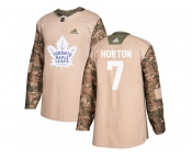 Men Adidas Toronto Maple Leafs #7 Tim Horton Camo Authentic 2017 Veterans Day Stitched NHL Jersey