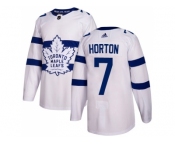Men Adidas Toronto Maple Leafs #7 Tim Horton White Authentic 2018 Stadium Series Stitched NHL Jersey