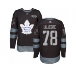 Men Adidas Toronto Maple Leafs #78 Timothy Liljegren Authentic Black 1917-2017 100th Anniversary NHL Jersey