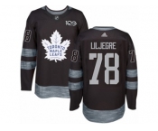 Men Adidas Toronto Maple Leafs #78 Timothy Liljegren Authentic Black 1917-2017 100th Anniversary NHL Jersey