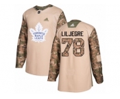 Men Adidas Toronto Maple Leafs #78 Timothy Liljegren Authentic Camo Veterans Day Practice NHL Jersey