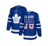 Men Adidas Toronto Maple Leafs #78 Timothy Liljegren Authentic Royal Blue USA Flag Fashion NHL Jersey