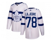 Men Adidas Toronto Maple Leafs #78 Timothy Liljegren Authentic White 2018 Stadium Series NHL Jersey