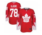 Men Adidas Toronto Maple Leafs #78 Timothy Liljegren Premier Red Alternate NHL Jersey