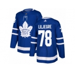 Men Adidas Toronto Maple Leafs #78 Timothy Liljegren Premier Royal Blue Home NHL Jersey