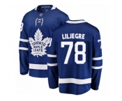Men Toronto Maple Leafs #78 Timothy Liljegren Authentic Royal Blue Home Fanatics Branded Breakaway NHL Jersey