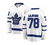 Men Toronto Maple Leafs #78 Timothy Liljegren Authentic White Away Fanatics Branded Breakaway NHL Jersey