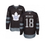 Men's Adidas Toronto Maple Leafs #18 Milan Michalek Authentic Black 1917-2017 100th Anniversary NHL Jersey