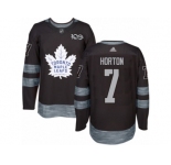 Men's Adidas Toronto Maple Leafs #7 Tim Horton Authentic Black 1917-2017 100th Anniversary NHL Jersey