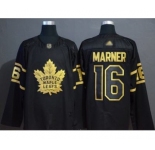Men's Maple Leafs #16 Mitchell Marner Black Gold Authentic Stitched Hockey Jersey