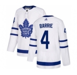 Men's Maple Leafs #4 Tyson Barrie White Road Stitched Hockey Jersey