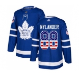 Men's Maple Leafs #88 William Nylander Blue Home Authentic USA Flag Stitched Hockey Jersey