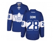 Men's Reebok Toronto Maple Leafs #28 Tie Domi Authentic Royal Blue 2017 Centennial Classic NHL Jersey
