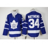 Men's Reebok Toronto Maple Leafs #34 Auston Matthews Authentic Royal Blue New Third NHL Jersey