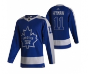 Men's Toronto Maple Leafs #11 Zach Hyman Blue 2020-21 Reverse Retro Alternate Hockey Jersey