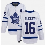 Men's Toronto Maple Leafs #16 Darcy Tucker White With A Patch Stitched Hockey Jersey