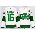 Men's Toronto Maple Leafs #16 Mitch Marner White St Patricks Authentic Jersey