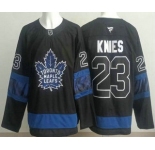Men's Toronto Maple Leafs #23 Matthew Knies Black Alternate Authentic Jersey