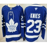Men's Toronto Maple Leafs #23 Matthew Knies Blue Authentitc Jersey