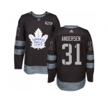Men's Toronto Maple Leafs #31 Frederik Andersen Black 1917-2017 100th Anniversary Stitched NHL Jersey