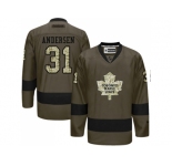Men's Toronto Maple Leafs #31 Frederik Andersen Green Salute to Service Stitched NHL Jersey