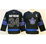 Men's Toronto Maple Leafs #34 Auston Matthews Black 2024-25 Alternate With C Patch Stitched Jersey