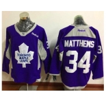 Men's Toronto Maple Leafs #34 Auston Matthews Purple Practice Stitched NHL Jersey