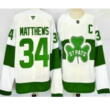 Men's Toronto Maple Leafs #34 Auston Matthews White St Pats Authentic Jersey