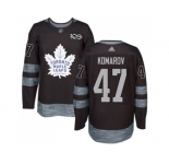 Men's Toronto Maple Leafs #47 Leo Komarov Black 1917-2017 100th Anniversary Stitched NHL Jersey