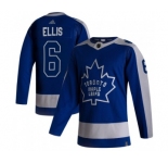 Men's Toronto Maple Leafs #6 Ron Ellis 2021 Reverse Retro Blue Special Edition Authentic Jersey