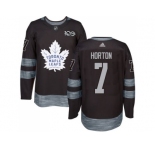 Men's Toronto Maple Leafs #7 Tim Horton Black 1917-2017 100th Anniversary Stitched NHL Jersey