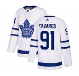 Men's Toronto Maple Leafs #91 John Tavares White Road Stitched Hockey Jersey