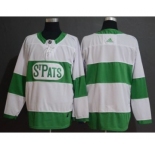 Men's Toronto Maple Leafs Blank White 2019 St. Patrick's Day Hockey Jersey