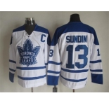 NHL Toronto Maple Leafs #13 Mats Sundin white Throwback Fel Visking Shoulder Stitched jerseys