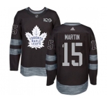 Reebok Toronto Maple Leafs #15 Matt Martin Authentic Black 1917-2017 100th Anniversary NHL Jersey