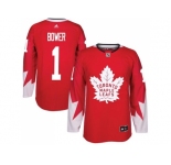 Toronto Maple Leafs #1 Johnny Bower Red Alternate Stitched NHL Jersey